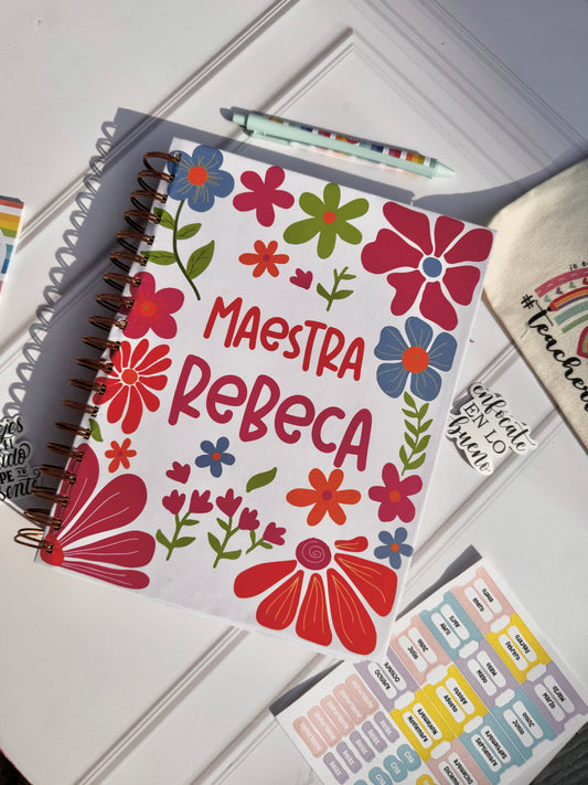 Agenda escolar docente "flores" modelo #049