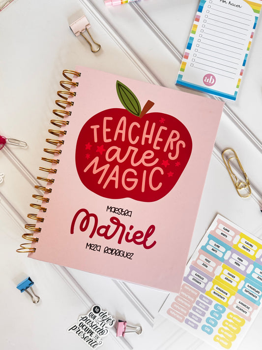 Agenda escolar docente modelo manzana