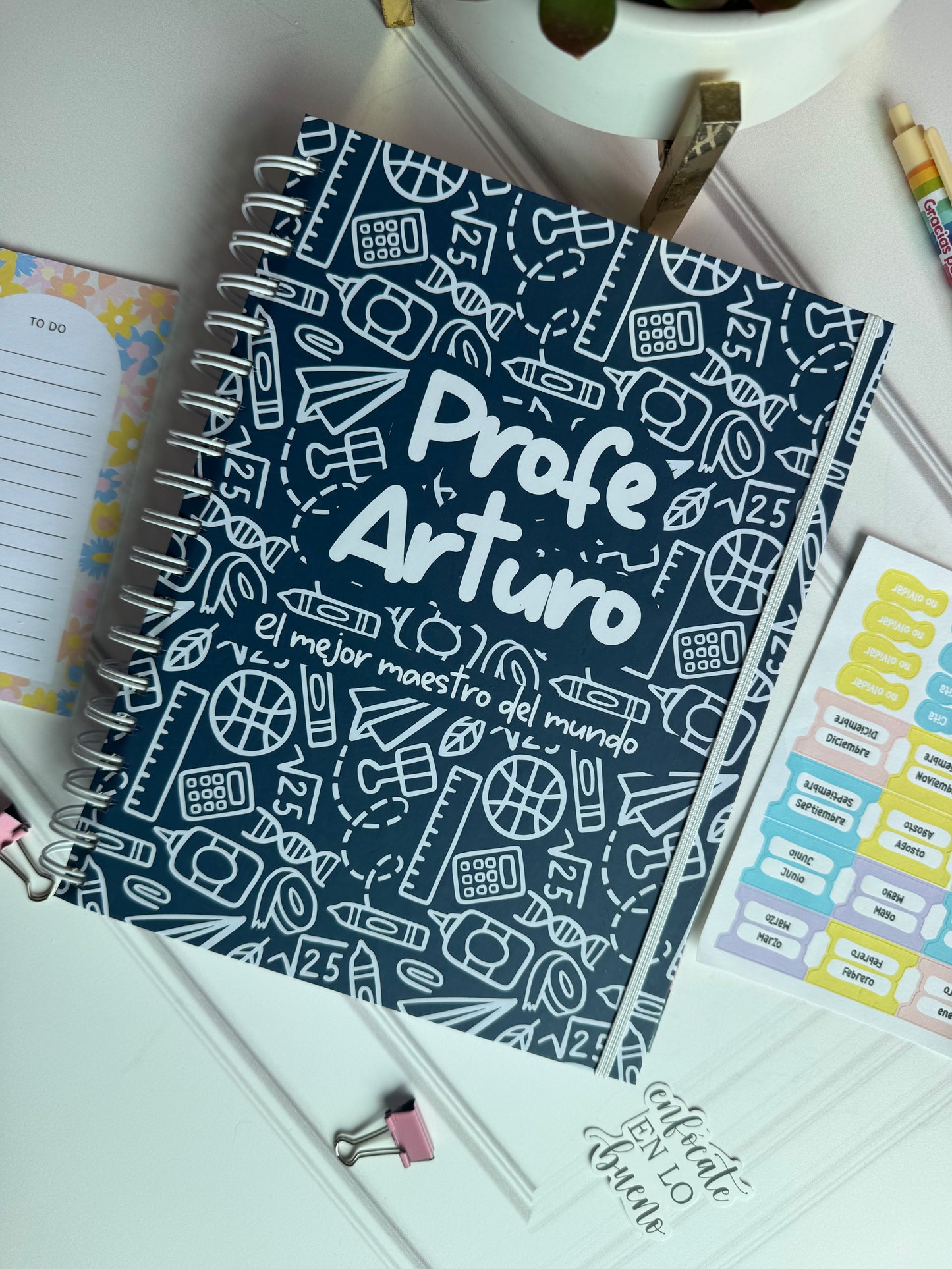 Agenda escolar docente  Collage azul #71