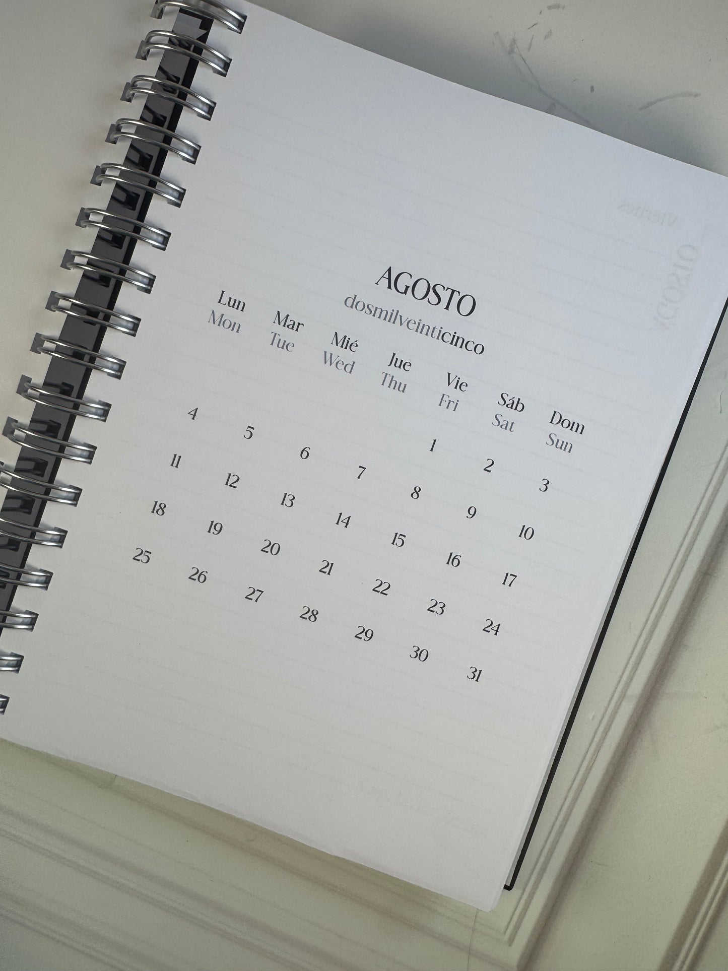 Agenda  diaria  diseño especial